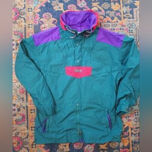 Vintage 90s Columbia Pull Over Parka with Packable Hood